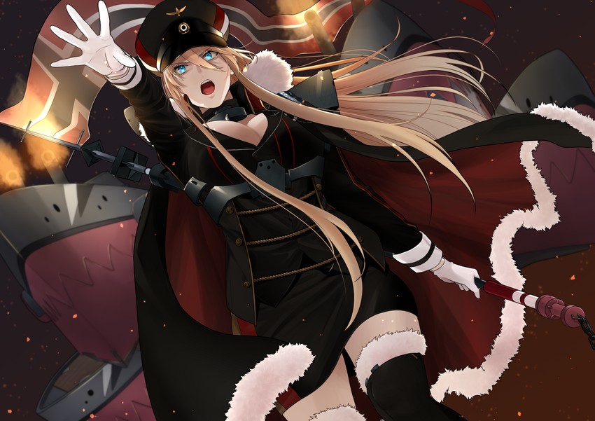 bismarck (azur lane) drawn by oshida_bob