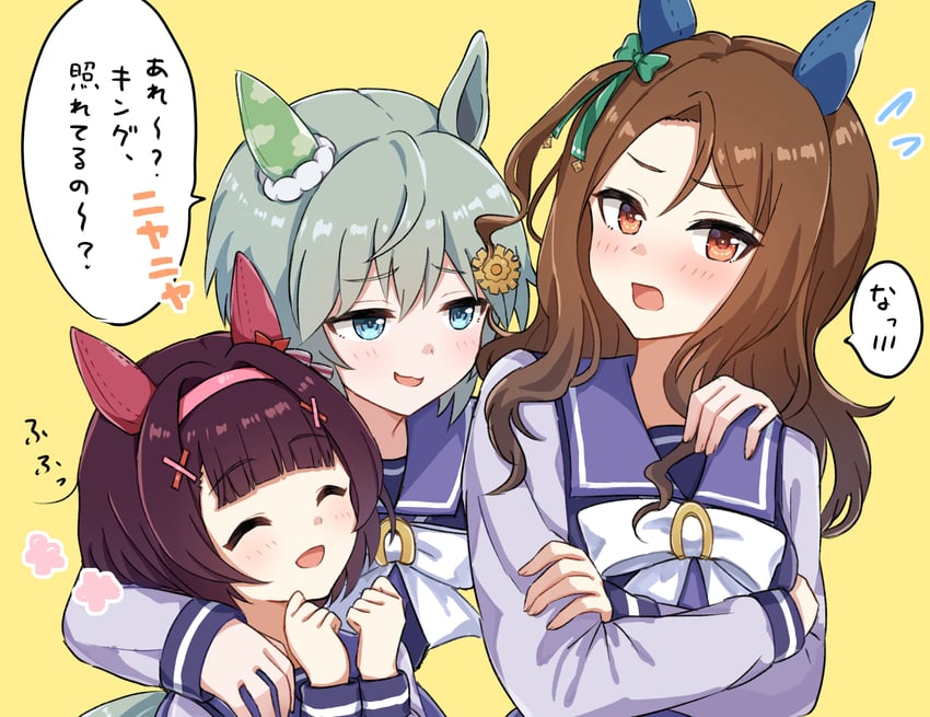 king halo, seiun sky, and nishino flower (umamusume) drawn by konomaru
