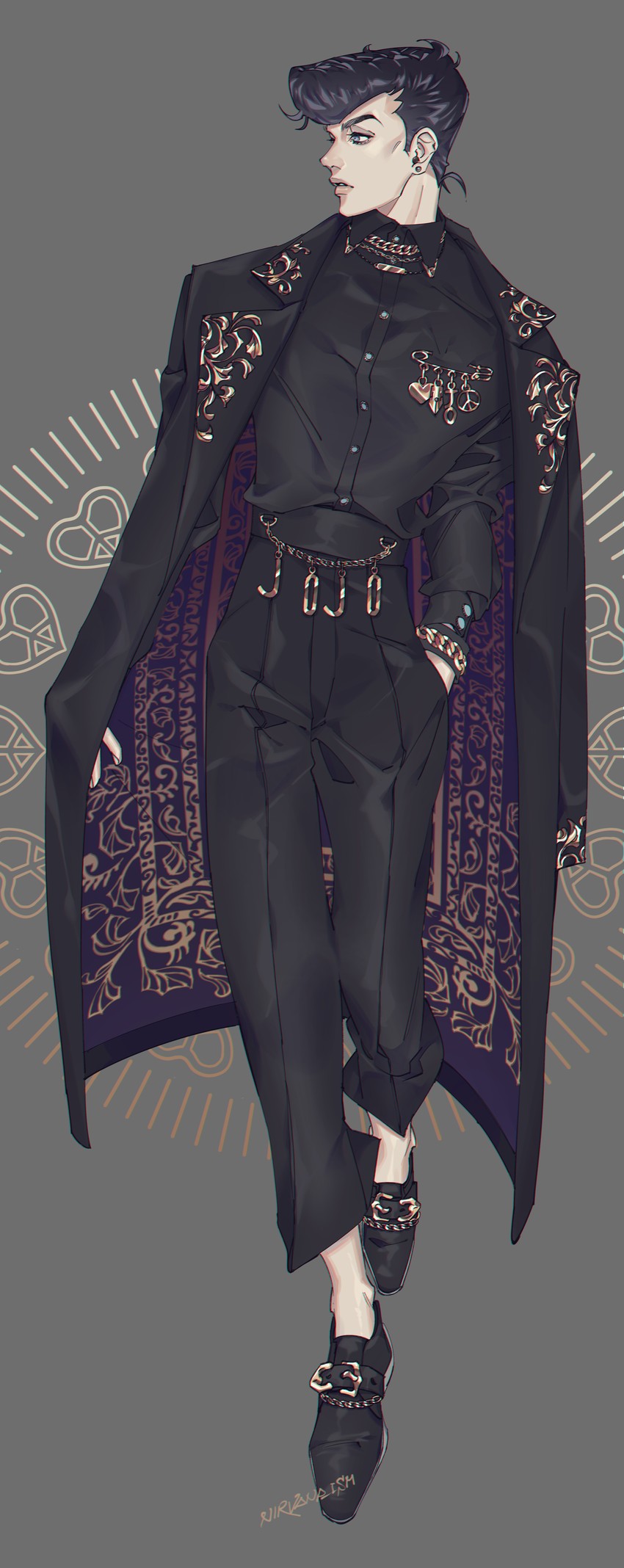 higashikata josuke (jojo no kimyou na bouken and 1 more) drawn by smoke_ism
