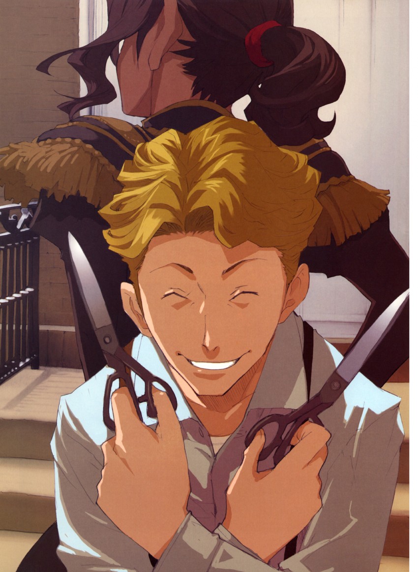 maria barcelito and tick jefferson (baccano!) drawn by enami_katsumi
