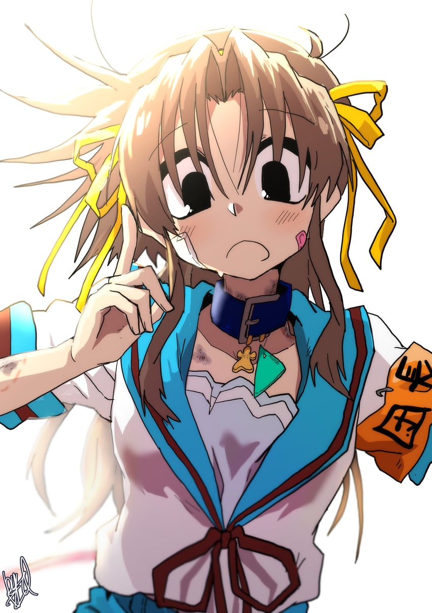 suzumiya haruhi and ed-chan (original and 1 more) drawn by edkuroki