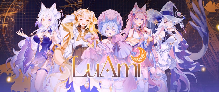 kaos pinku, suwaa hakirin, tani kami, nyan nyan miruku, and gumi gumi (luami media) drawn by yuan_haruka