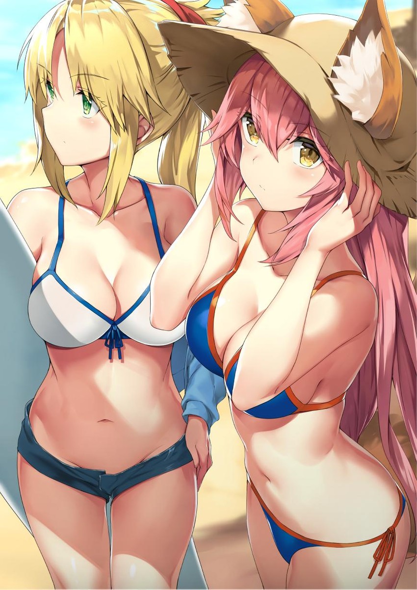 tamamo, mordred, and tamamo no mae (fate and 1 more) drawn by sakimiya_mafu