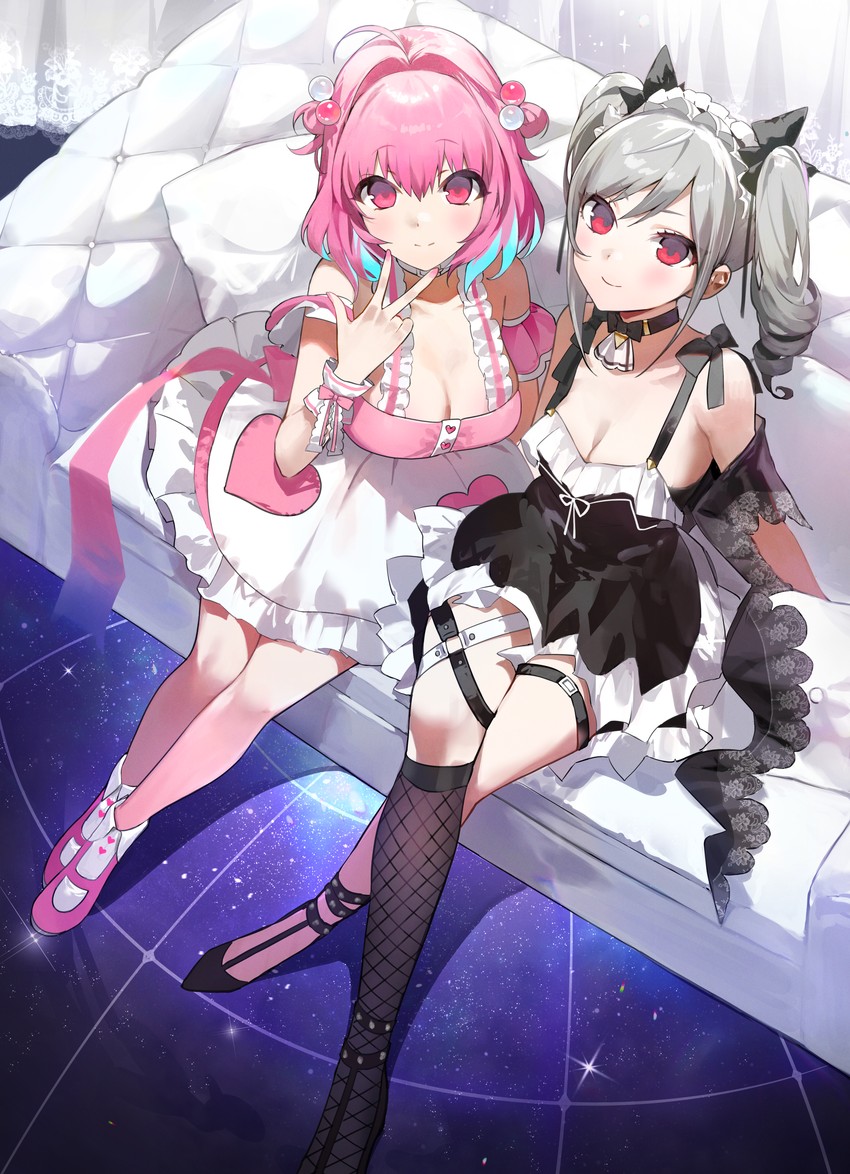 yumemi riamu and kanzaki ranko (idolmaster and 1 more) drawn by moko_(moko/moko)