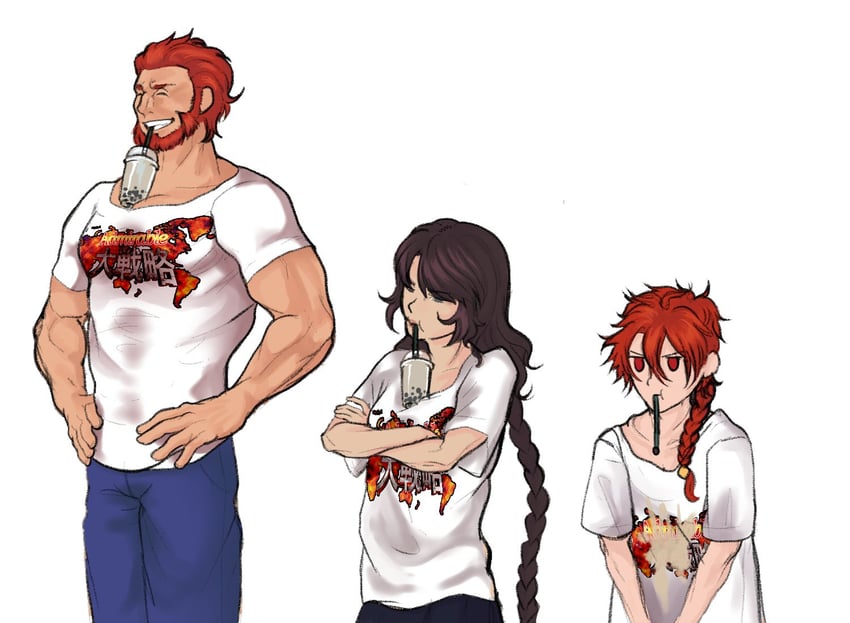 alexander, iskandar, and hephaestion (fate and 1 more) drawn by gigi_heart