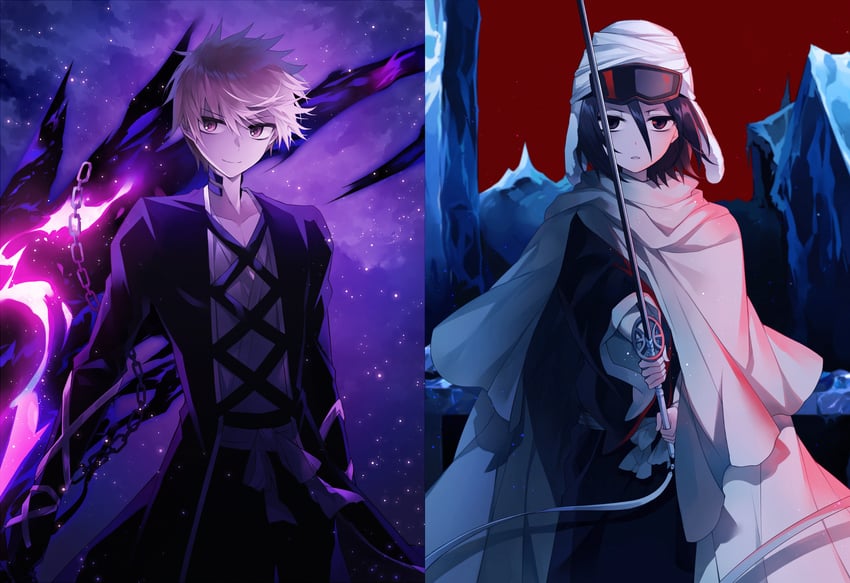 kuchiki rukia and kurosaki ichigo (bleach and 1 more) drawn by g_ieep