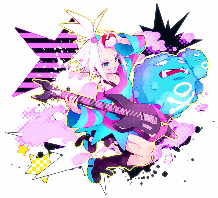 roxie and weezing (pokemon and 1 more) drawn by ai_(warekaku)