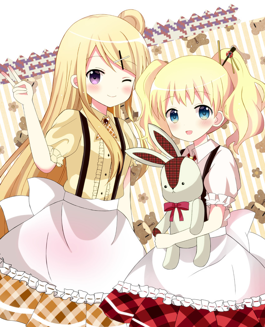 kujou karen and alice cartelet (kin-iro mosaic) drawn by ryoutan