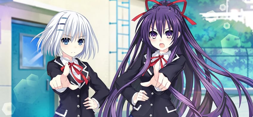 yatogami tohka and tobiichi origami (date a live and 1 more) drawn by tsunako