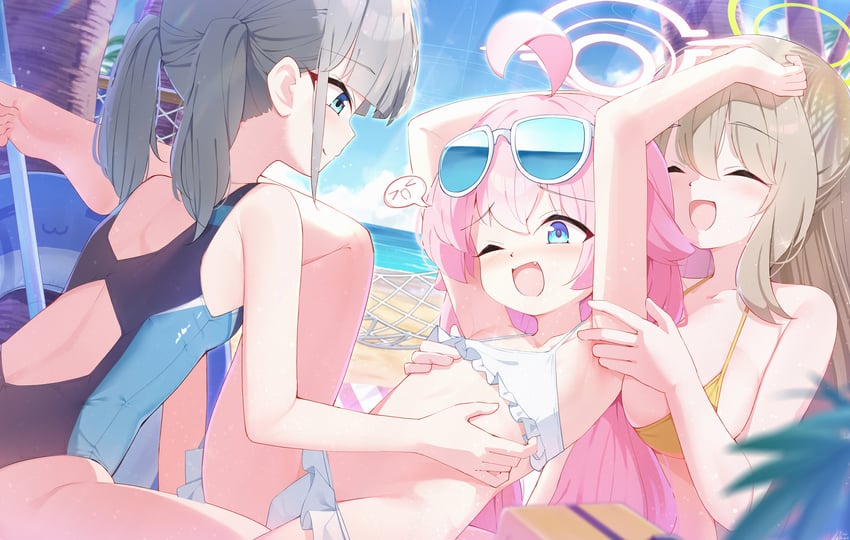 shiroko, hoshino, and nonomi (blue archive) drawn by painter-lhb