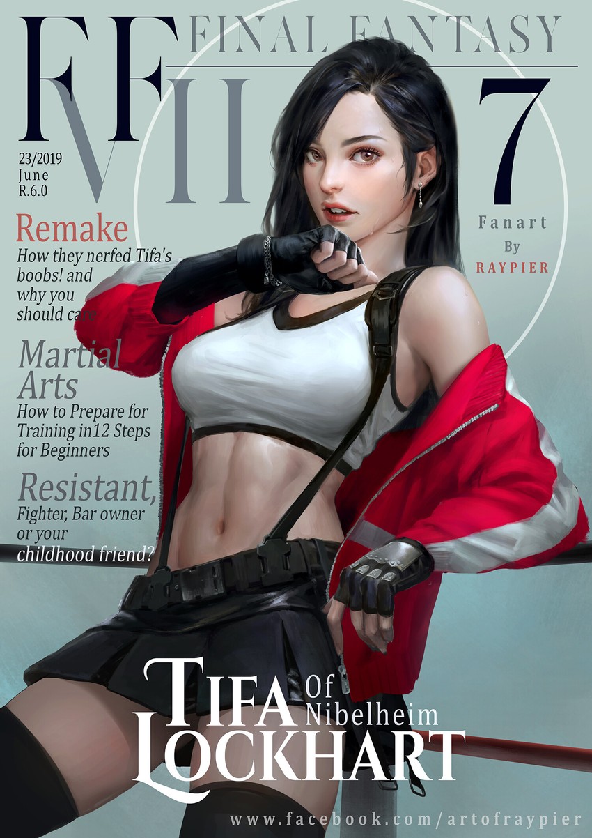 tifa lockhart (final fantasy and 2 more) drawn by raypier