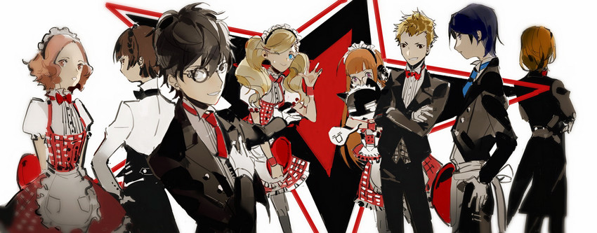 amamiya ren, takamaki anne, sakura futaba, niijima makoto, okumura haru, and 4 more (persona and 1 more) drawn by veto
