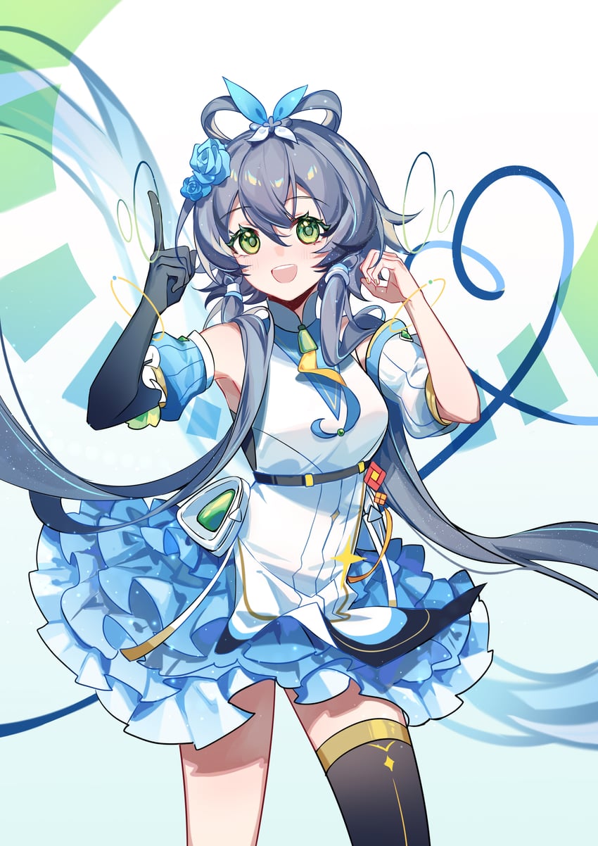 luo tianyi (vocaloid and 1 more) drawn by migu_jun