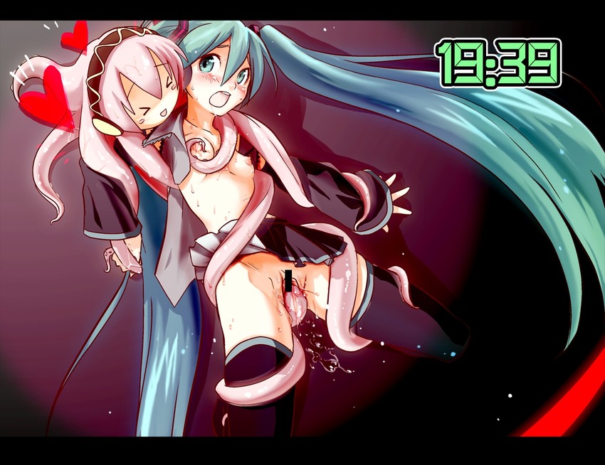 hatsune miku, megurine luka, and takoluka (vocaloid) drawn by mozu_(peth)