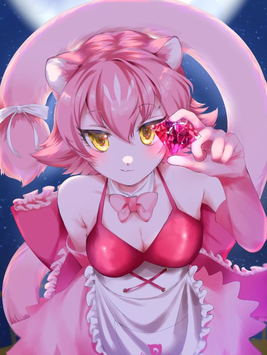 peach panther (kemono friends and 1 more) drawn by saba_ru