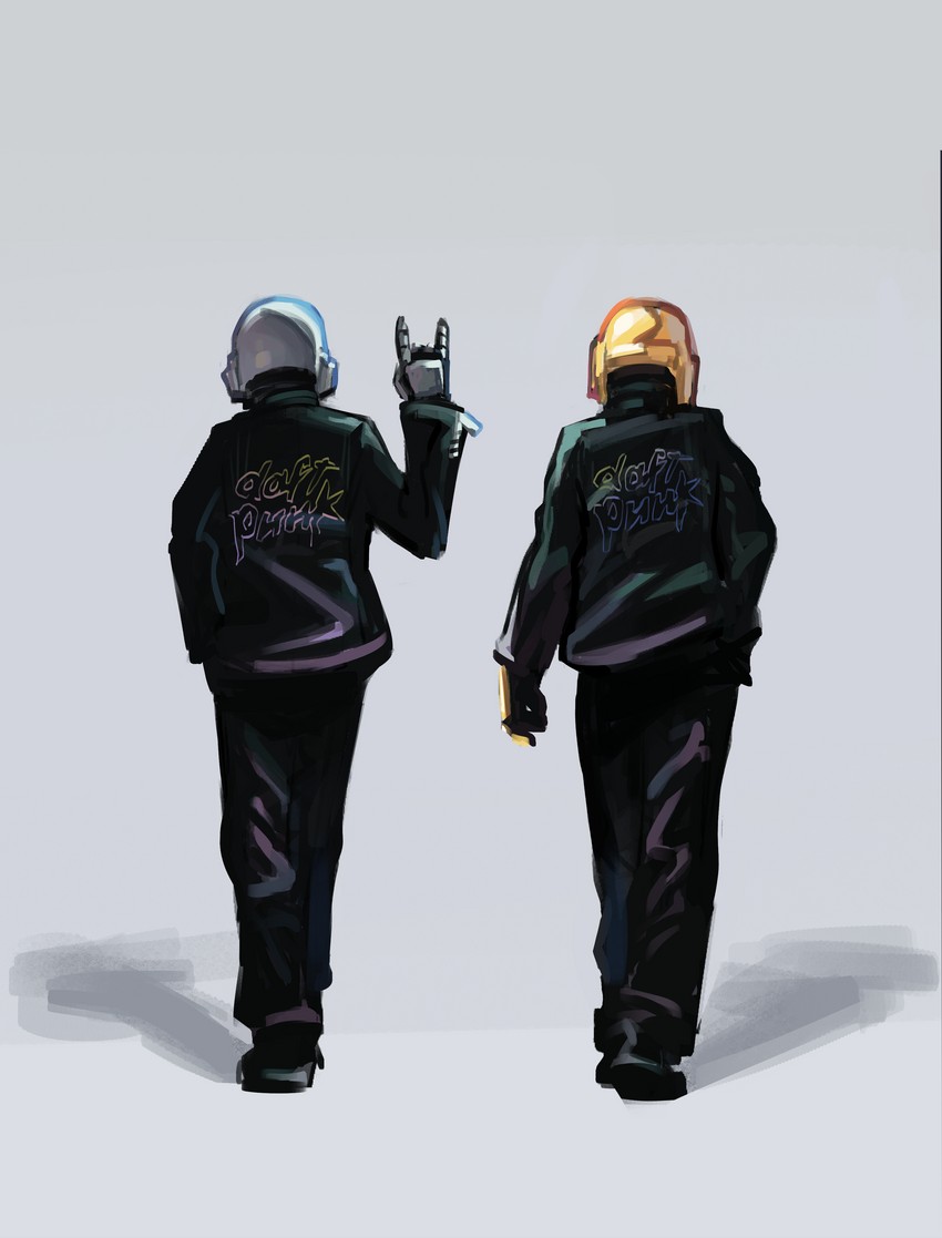 thomas bangalter and guy-manuel de homem-christo (daft punk) drawn by piku184