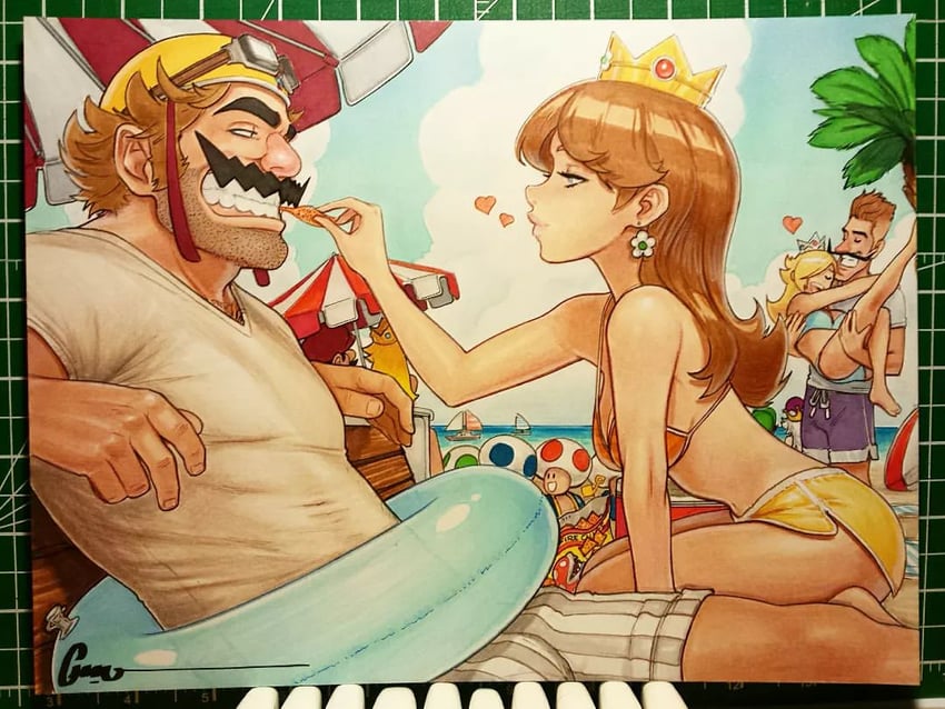 princess peach, mario, rosalina, luigi, princess daisy, and 7 more (mario) drawn by omar_dogan