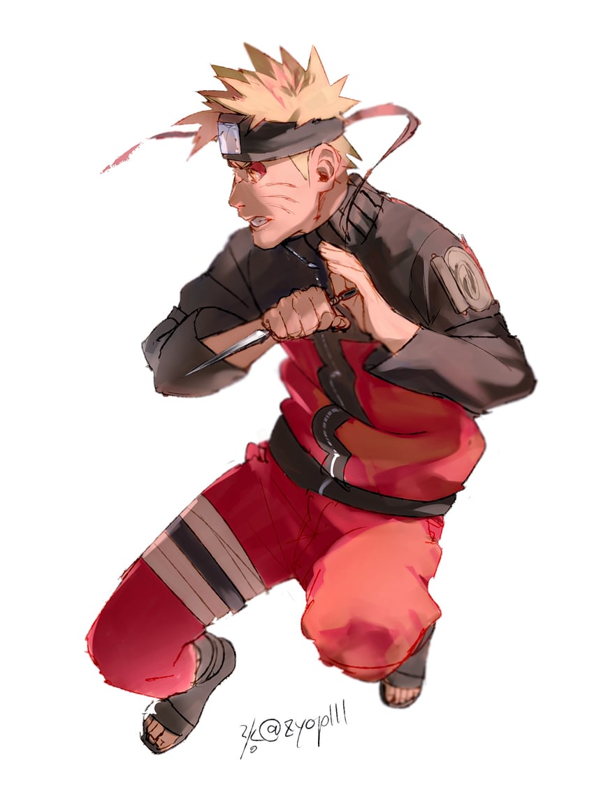 uzumaki naruto (naruto and 1 more) drawn by zifletts