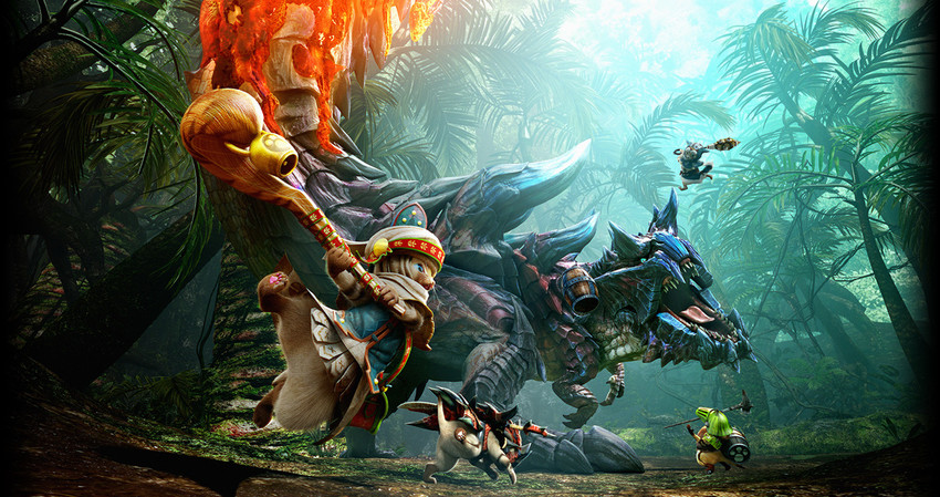 player palico and glavenus (monster hunter and 1 more)
