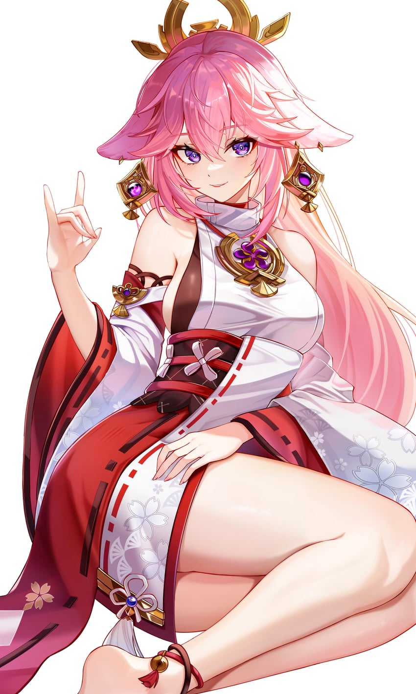 yae miko (genshin impact) drawn by chen_ying_(alan-yut)