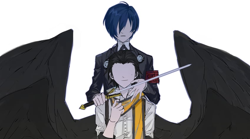 yuuki makoto and mochizuki ryouji (persona and 1 more) drawn by keiichi_fujimaru_(bszzowl)