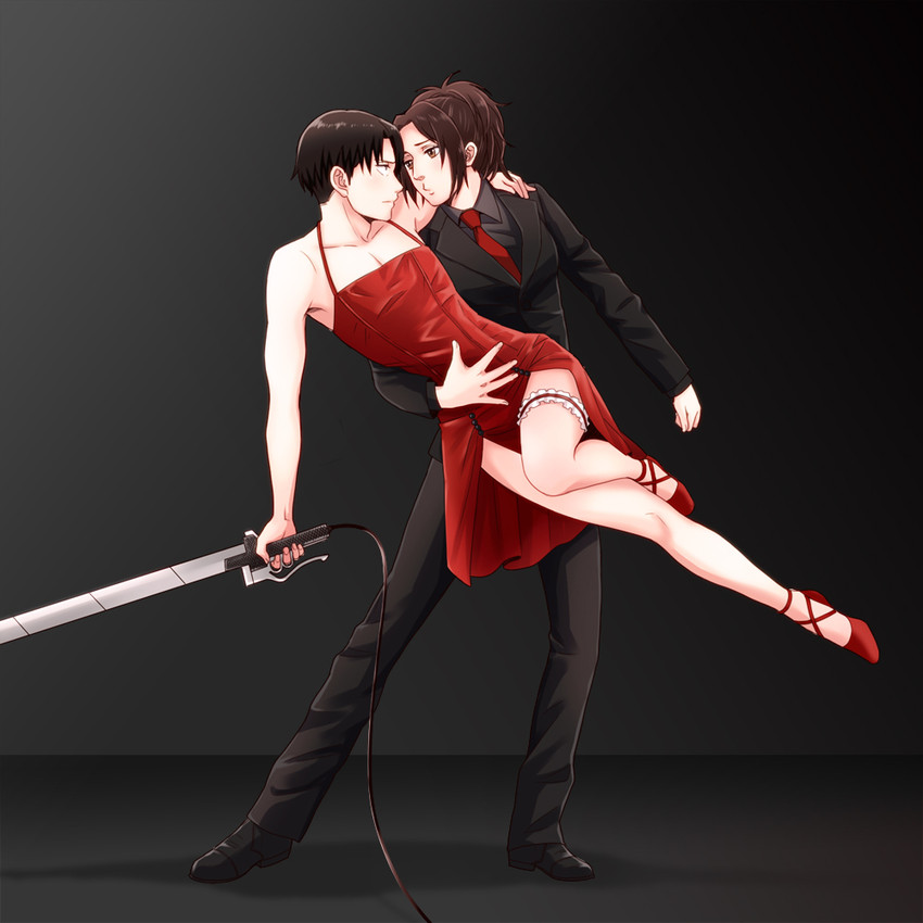 levi and hange zoe (shingeki no kyojin) drawn by keisuke2525