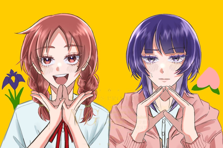 fujii ayame and uchida momo (futsuu no keion-bu) drawn by tgc225_momen