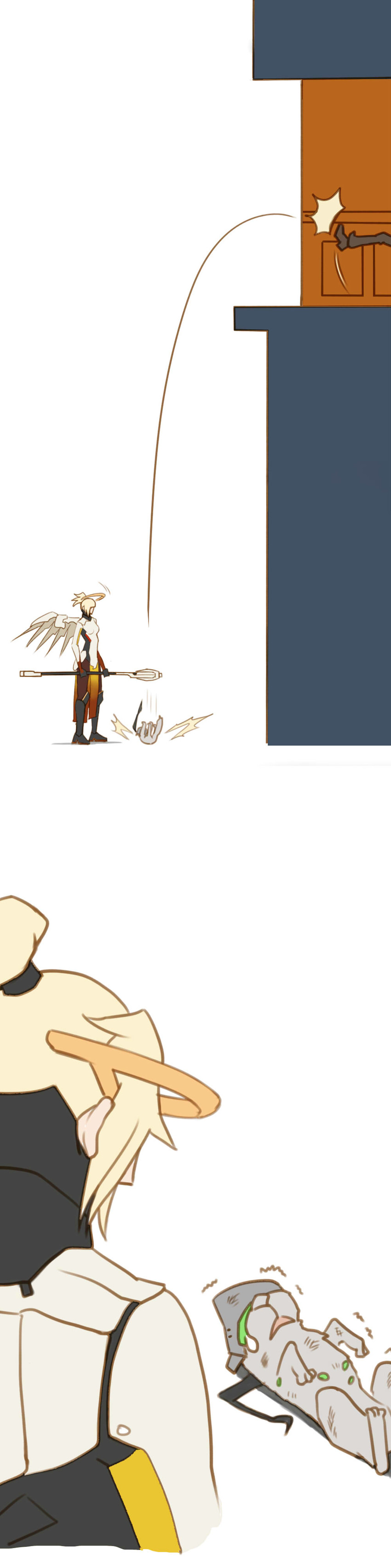 mercy and genji (overwatch and 1 more) drawn by squidsmith