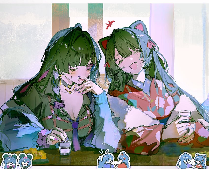 inui toko and meloco kyoran (nijisanji and 1 more) drawn by yoojucha