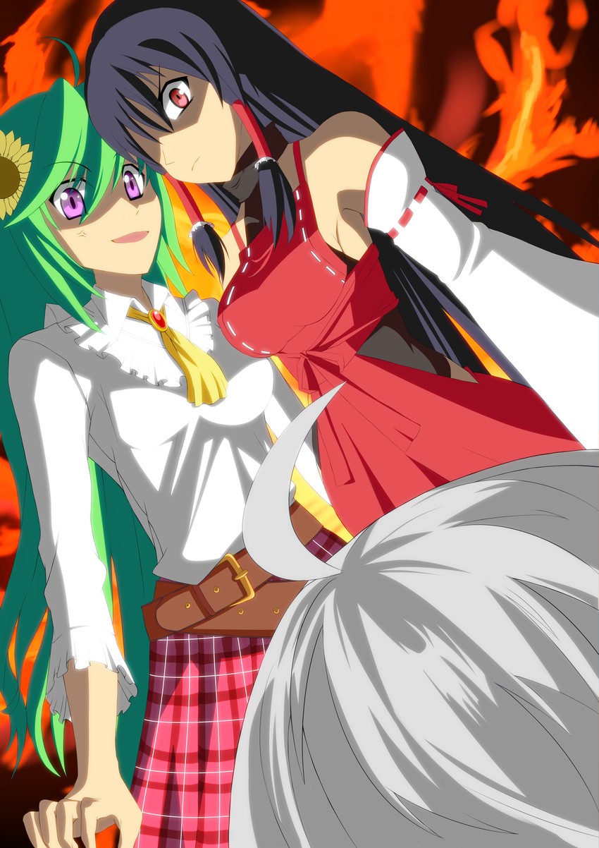 kazami yuuka, morichika rinnosuke, and sendai hakurei no miko (original and 2 more) drawn by masoppo