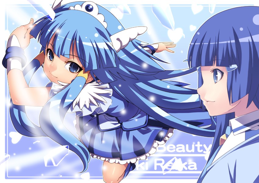 aoki reika and cure beauty (precure and 1 more) drawn by tasaka_shinnosuke