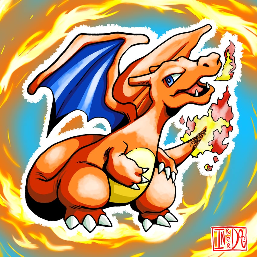 charizard (pokemon) drawn by inker_dog