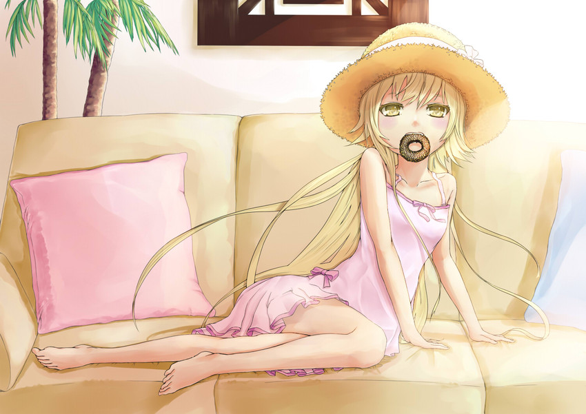 oshino shinobu (monogatari and 1 more) drawn by agenoumi