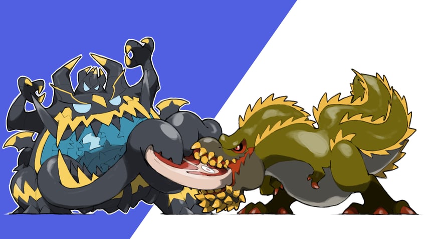 deviljho and guzzlord (pokemon and 1 more) drawn by blacknirrow