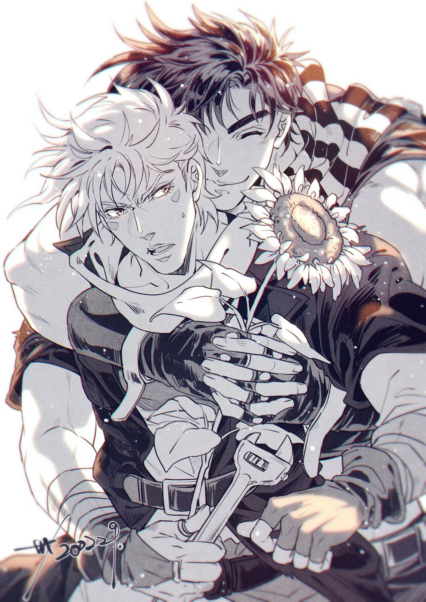 joseph joestar and caesar anthonio zeppeli (jojo no kimyou na bouken and 1 more) drawn by sashiyu