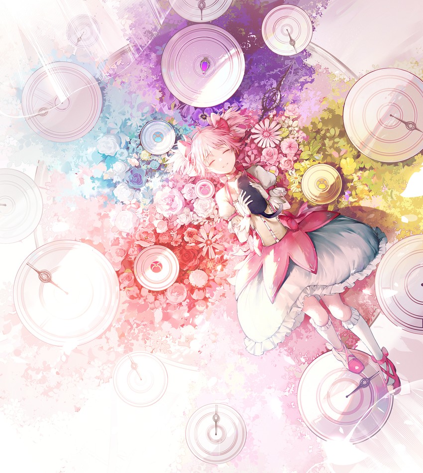 kaname madoka and amy (mahou shoujo madoka magica) drawn by bai_qi-qsr