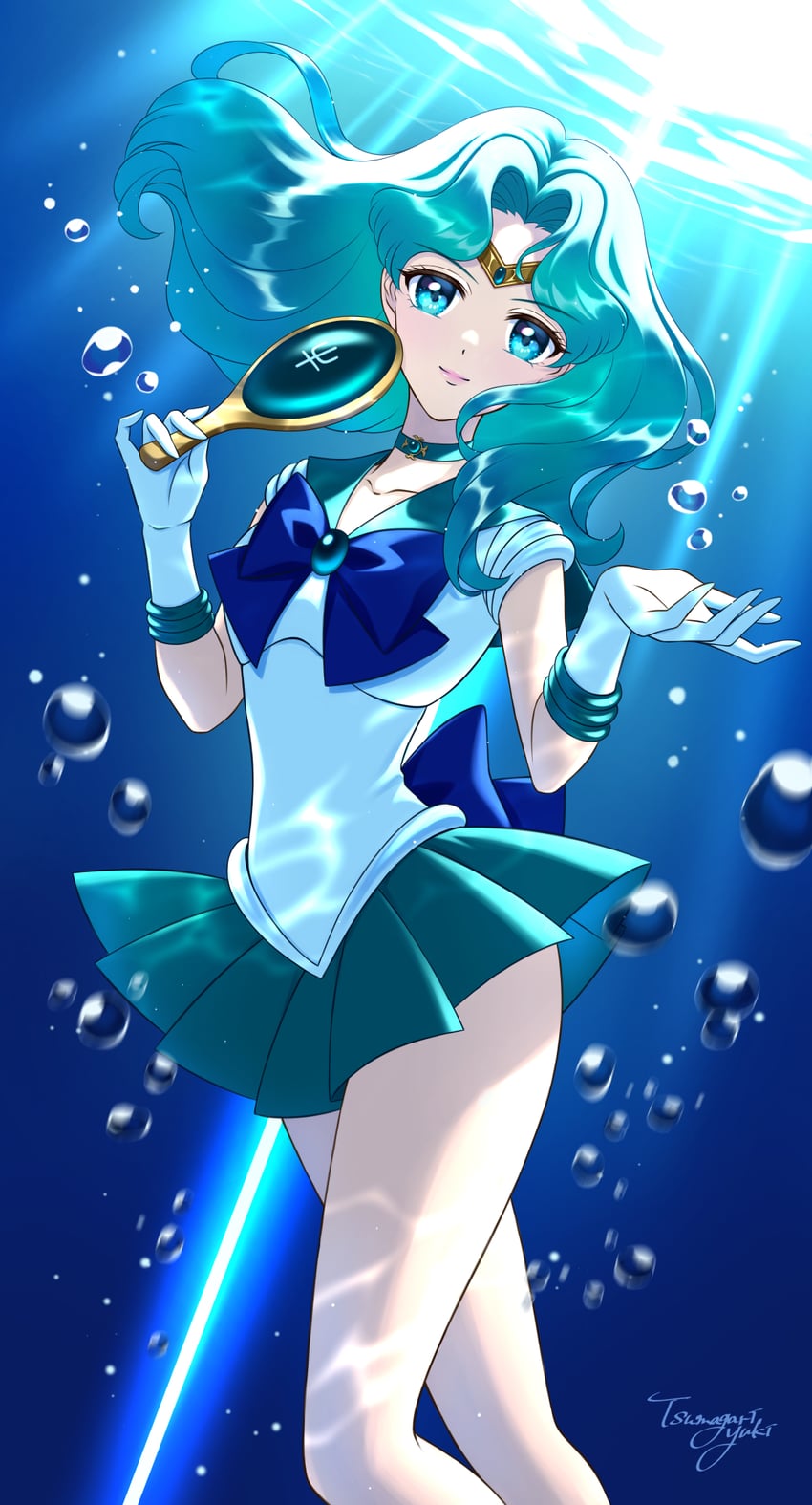 kaiou michiru and sailor neptune (bishoujo senshi sailor moon) drawn by tsumagari_yuki