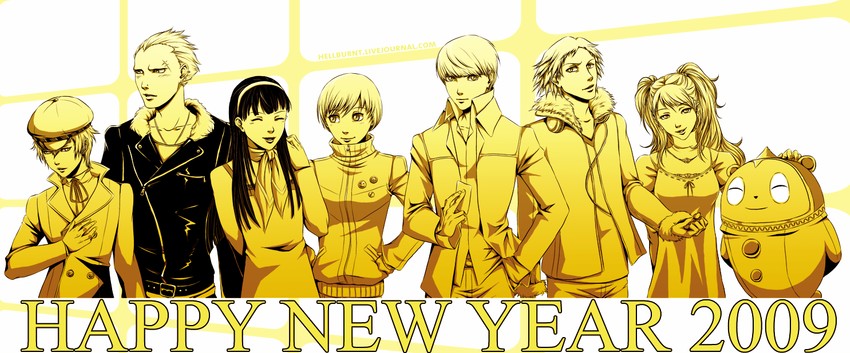 narukami yu, shirogane naoto, satonaka chie, kujikawa rise, amagi yukiko, and 3 more (persona and 1 more) drawn by metanomaly