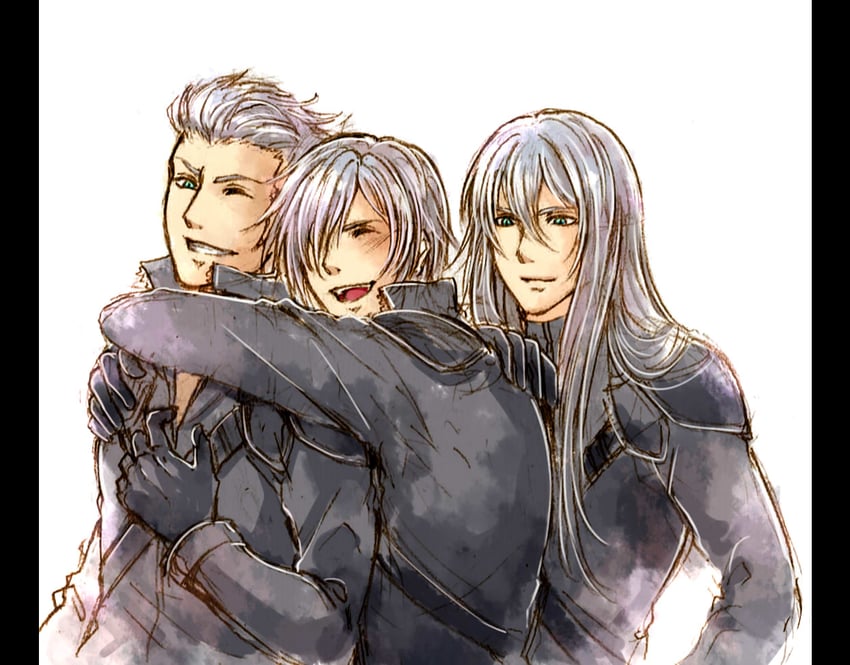 kadaj, yazoo, and loz (final fantasy and 2 more) drawn by 96endororii