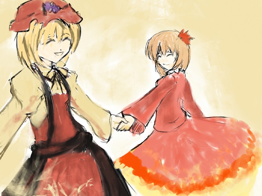 aki minoriko and aki shizuha (touhou) drawn by sakinomae