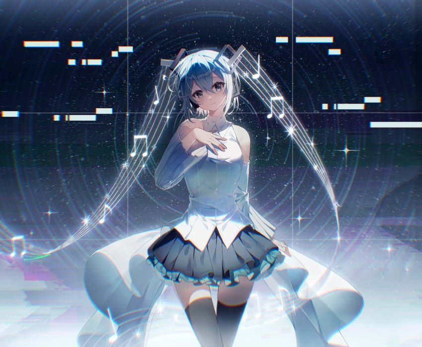 hatsune miku (vocaloid and 1 more) drawn by uchihasakino