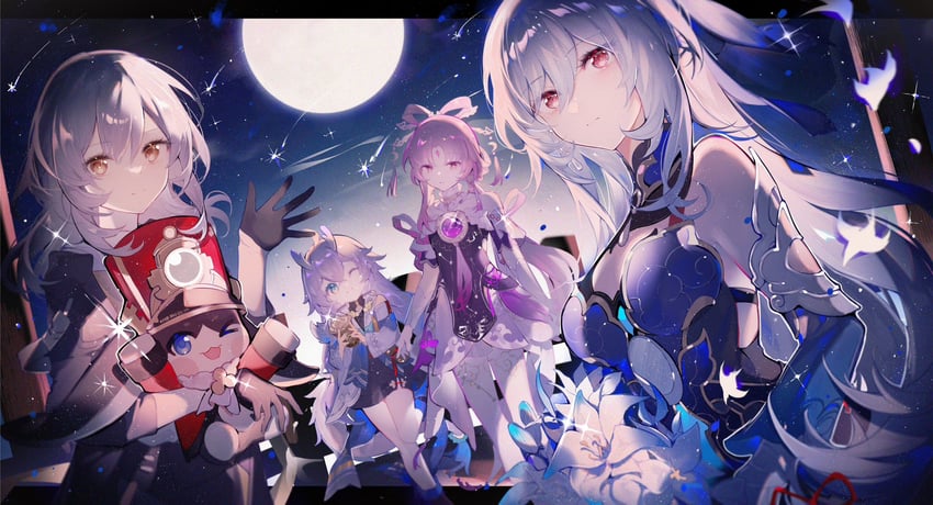 trailblazer, stelle, jingliu, fu xuan, pom-pom, and 1 more (honkai and 1 more) drawn by qianqianjie