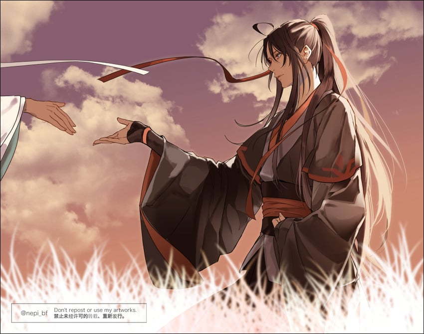 wei wuxian and lan wangji (modao zushi) drawn by ykmr_(haga)
