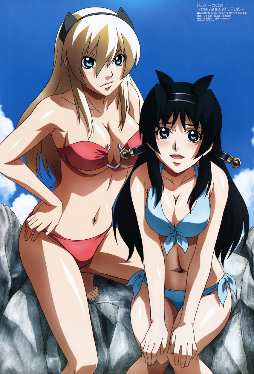 fatina and kaaya (megami magazine and 1 more) drawn by kusaka_takeshi
