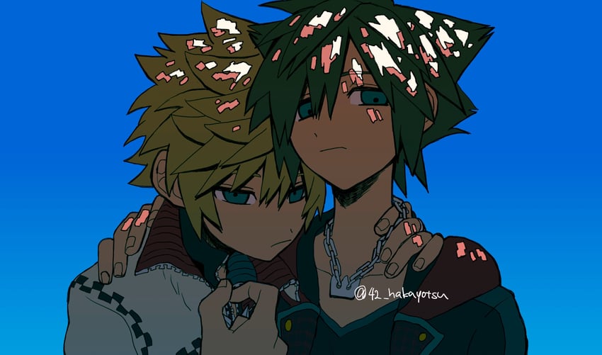 sora and roxas (kingdom hearts and 1 more) drawn by 42_nakayotsu