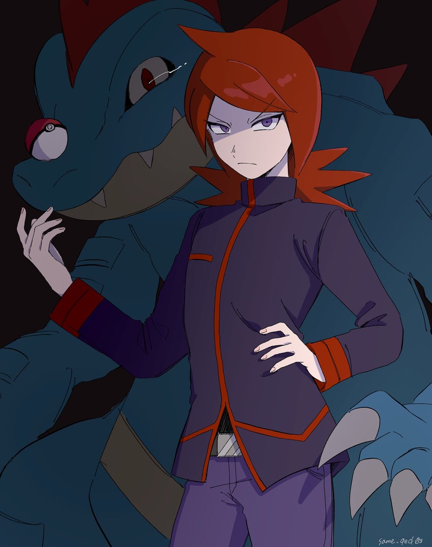 silver and feraligatr (pokemon and 1 more) drawn by same_qed