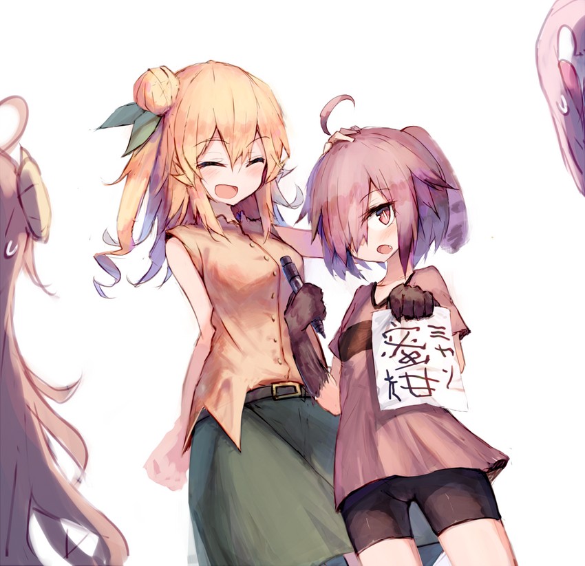 yoshida yuuko, chiyoda momo, hinatsuki mikan, and ugallu (machikado mazoku) drawn by beize_(garbage)