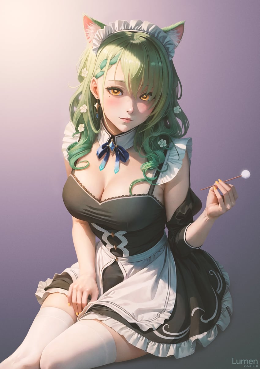ceres fauna (hololive and 1 more) drawn by lumen_holoart