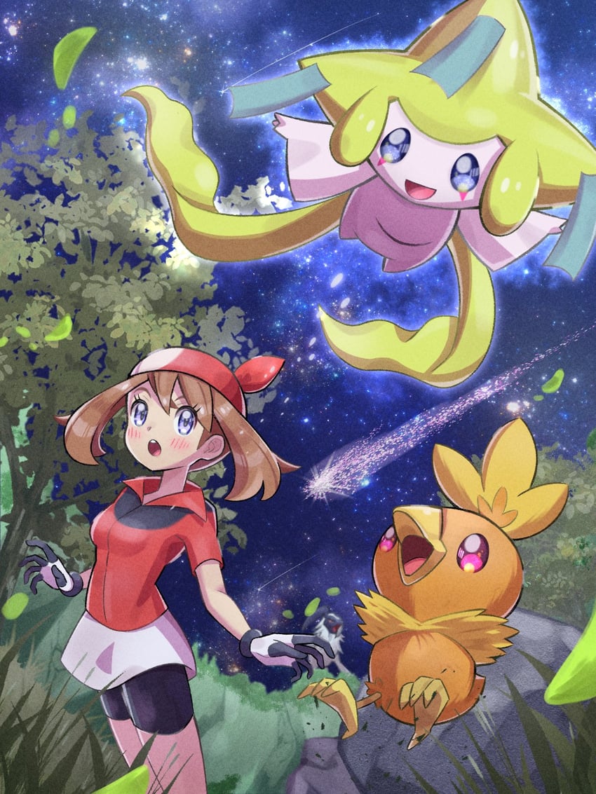 may, jirachi, torchic, and absol (pokemon and 1 more) drawn by inana_umi