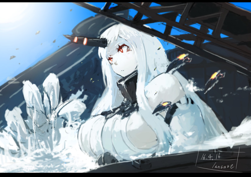 seaport princess and enemy aircraft (kantai collection) drawn by lansane